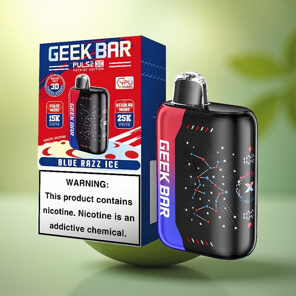 GEEK BAR Pulse X 25000 Puffs Édition Patriotique avec 18mL de E-Liquide et Nicotine 0-5%