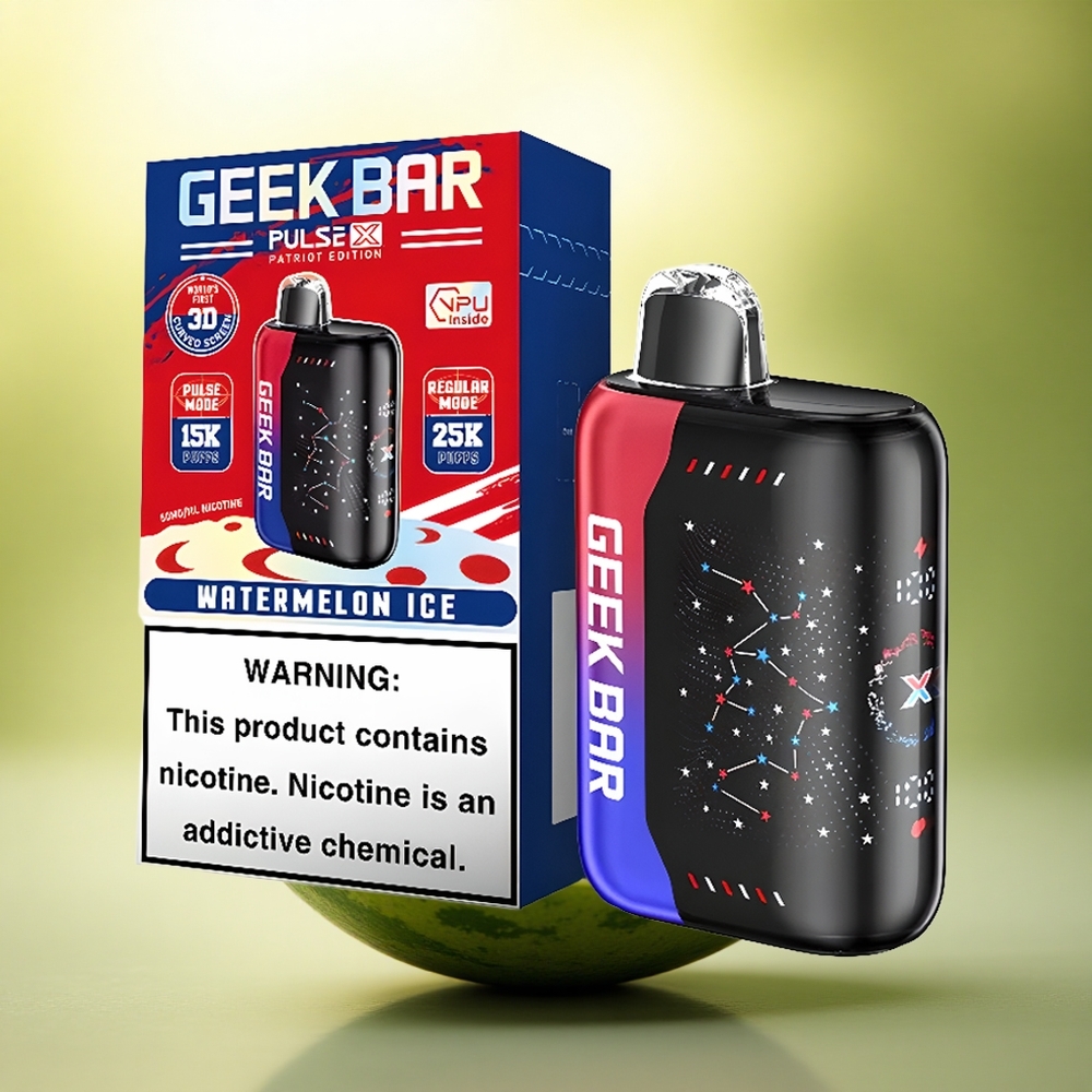 GEEK BAR Pulse X 25000 Puffs Édition Patriotique avec 18mL de E-Liquide et Nicotine 0-5%