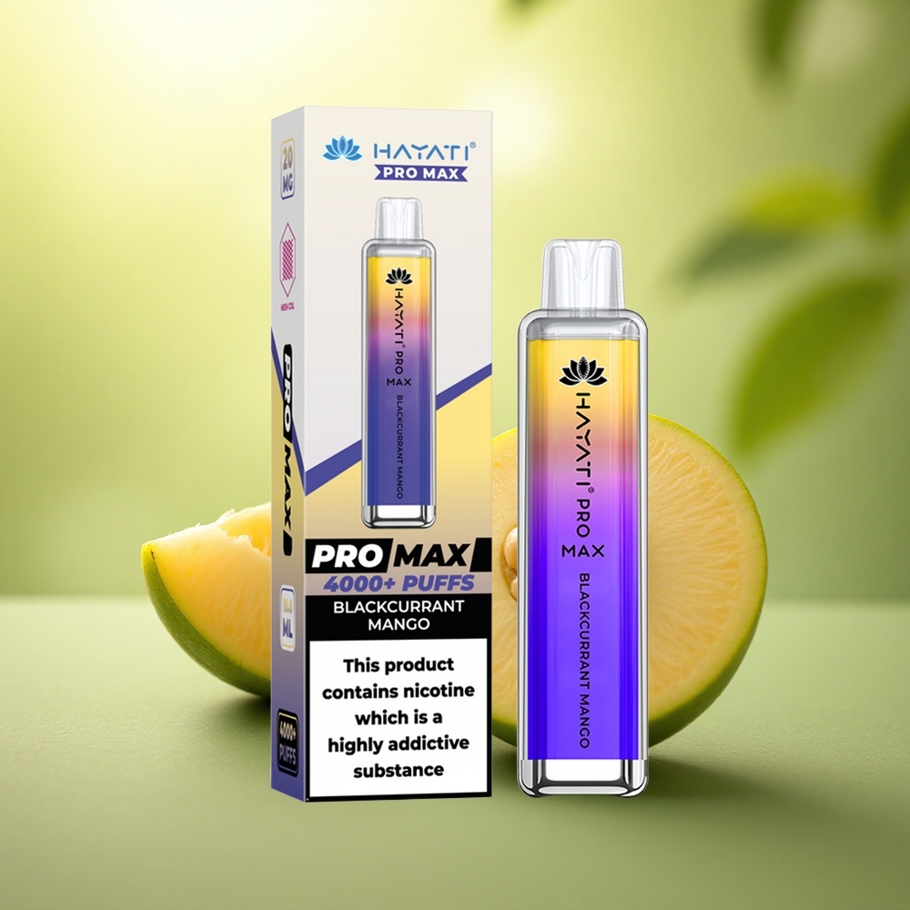 Hayati Pro Max 4000 Puffs Cassis Mangue Rechargeable 1400mAh Nicotine 2% 5%