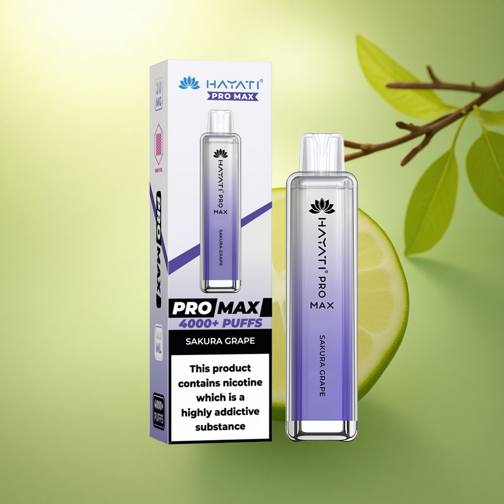 Hayati Pro Max 4000 Puffs Cerisier Raisin Rechargeable 1400mAh