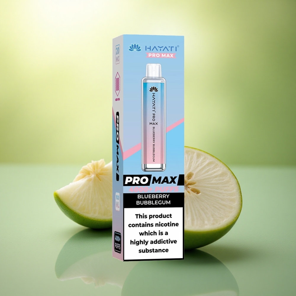 Hayati Pro Max 4000 Puffs Chewing-gum Myrtille Rechargeable 1400mAh Dual Mesh