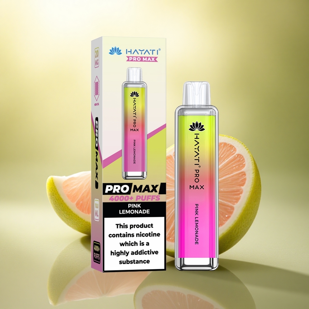 Hayati Pro Max 4000 Puffs Citronnade Rose Rechargeable 1400mAh 2ml