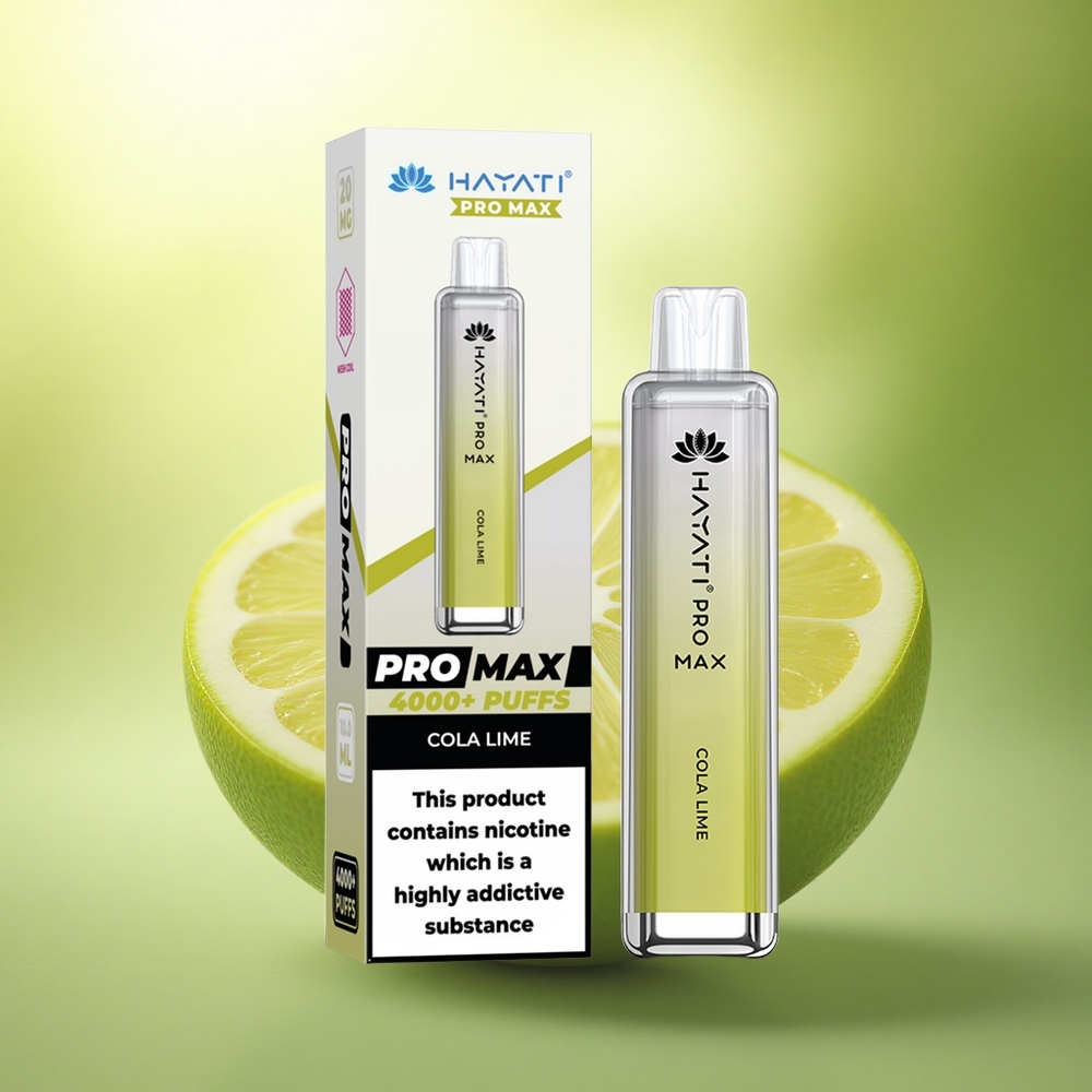 Hayati Pro Max 4000 Puffs Cola Citron Rechargeable 1400mAh Double Résistance 1.1 Ohm