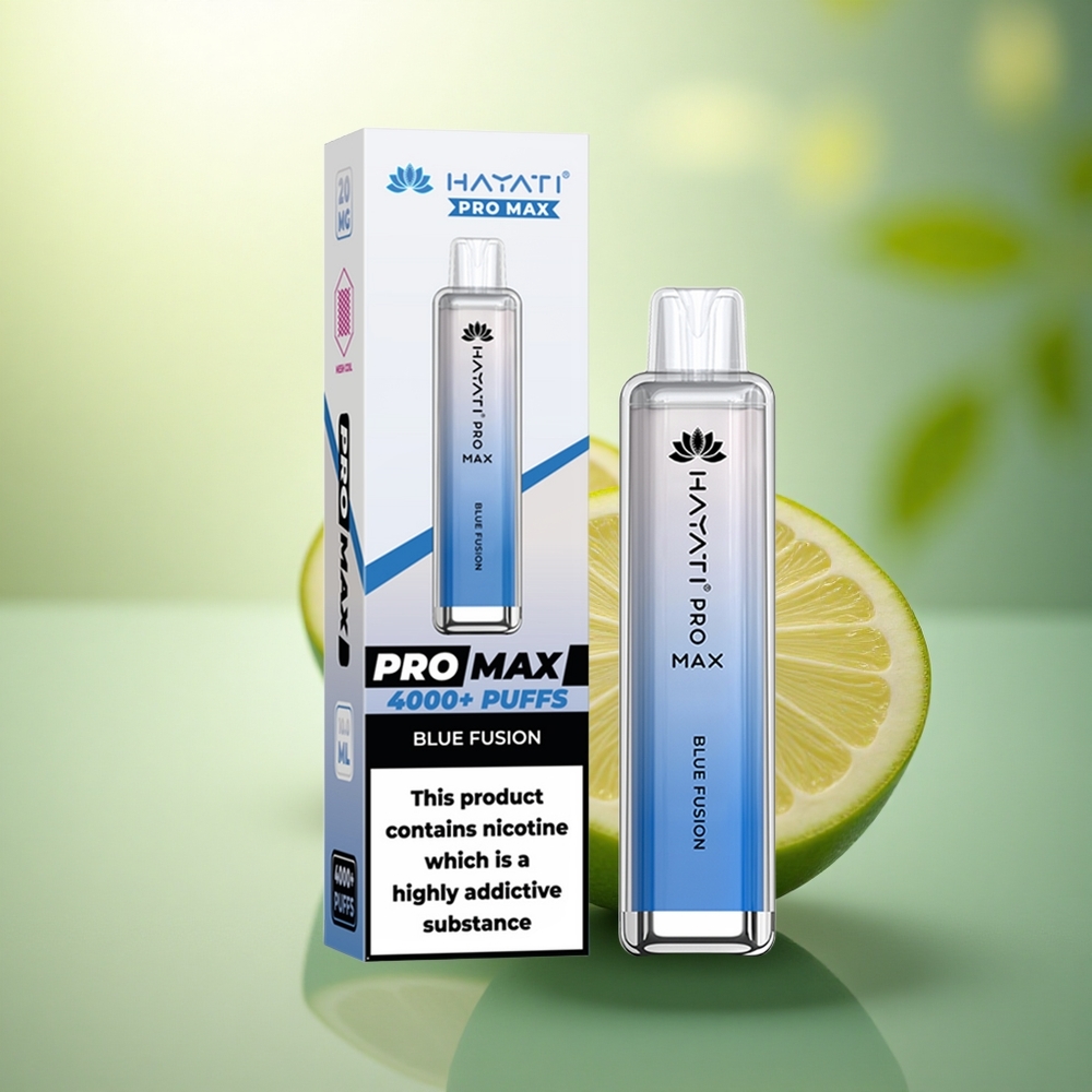 Hayati Pro Max 4000 Puffs Fusion Bleue Rechargeable 1400mAh Double Résistance 1.1 Ohm