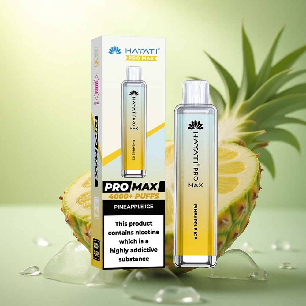 Hayati Pro Max 4000 Puffs Glace Ananas Rechargeable 1400mAh Dual 1.1 Ohm