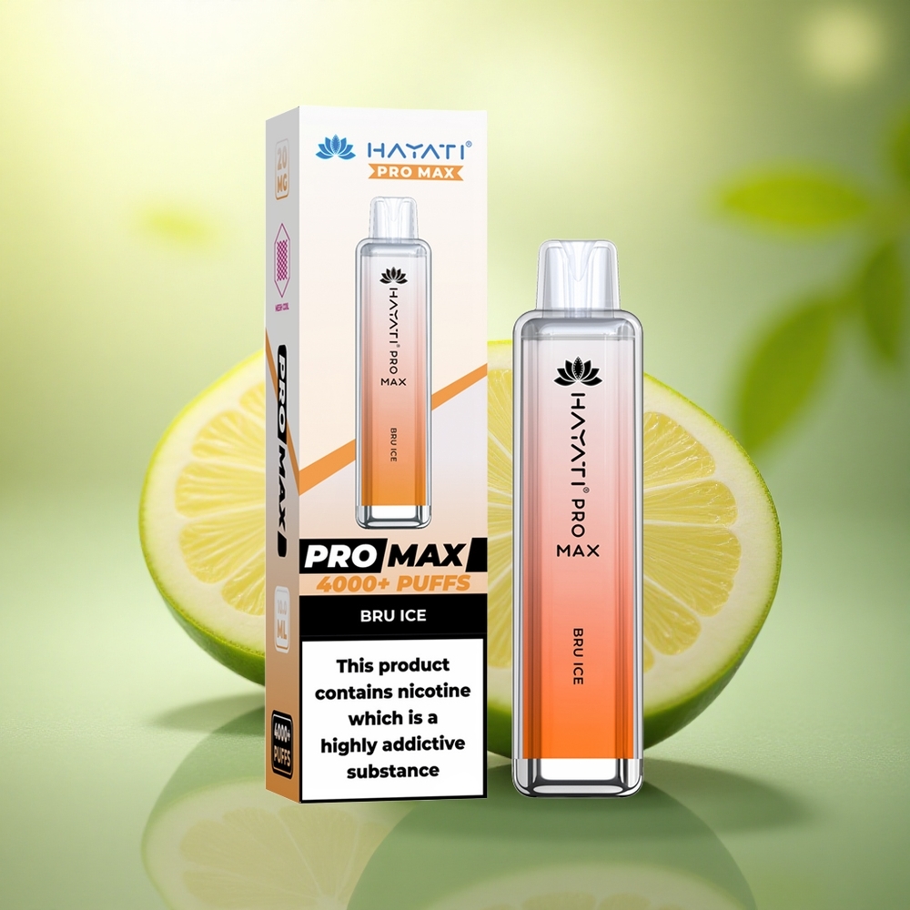 Hayati Pro Max 4000 Puffs Glace Bru Rechargeable 1400mAh Double 1.1 Ohm