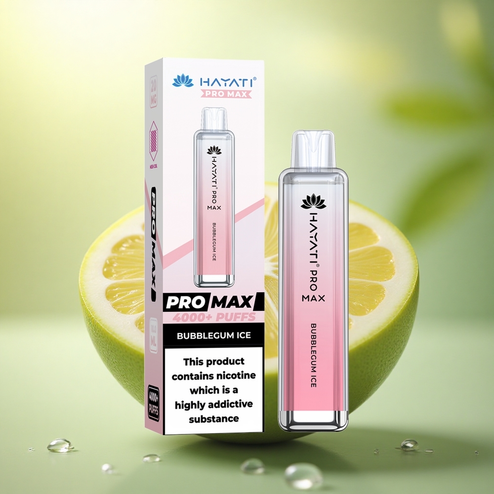 Hayati Pro Max 4000 Puffs Glace à la Gomme Bulle Rechargeable 1400mAh Dual Mesh