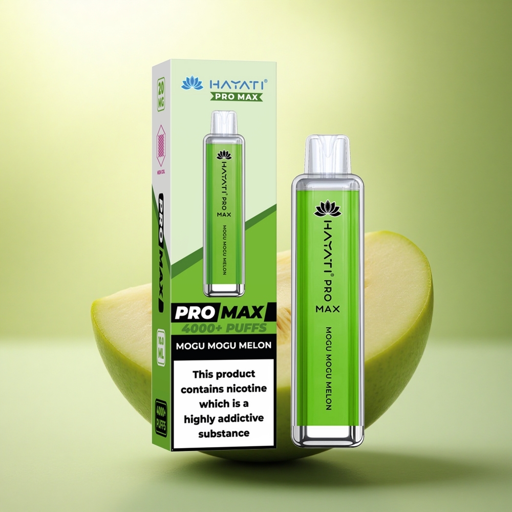 Hayati Pro Max 4000 Puffs Melon Mogu Mogu Rechargeable 1400mAh Dual Mesh