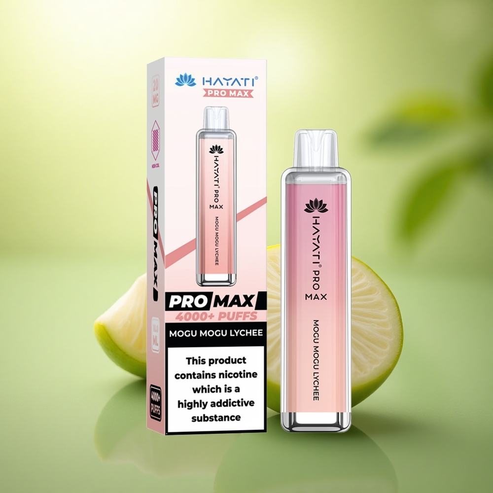 Hayati Pro Max 4000 Puffs Mogu Mogu Lychee Rechargeable 1400mAh Double Résistance 1.1 Ohm