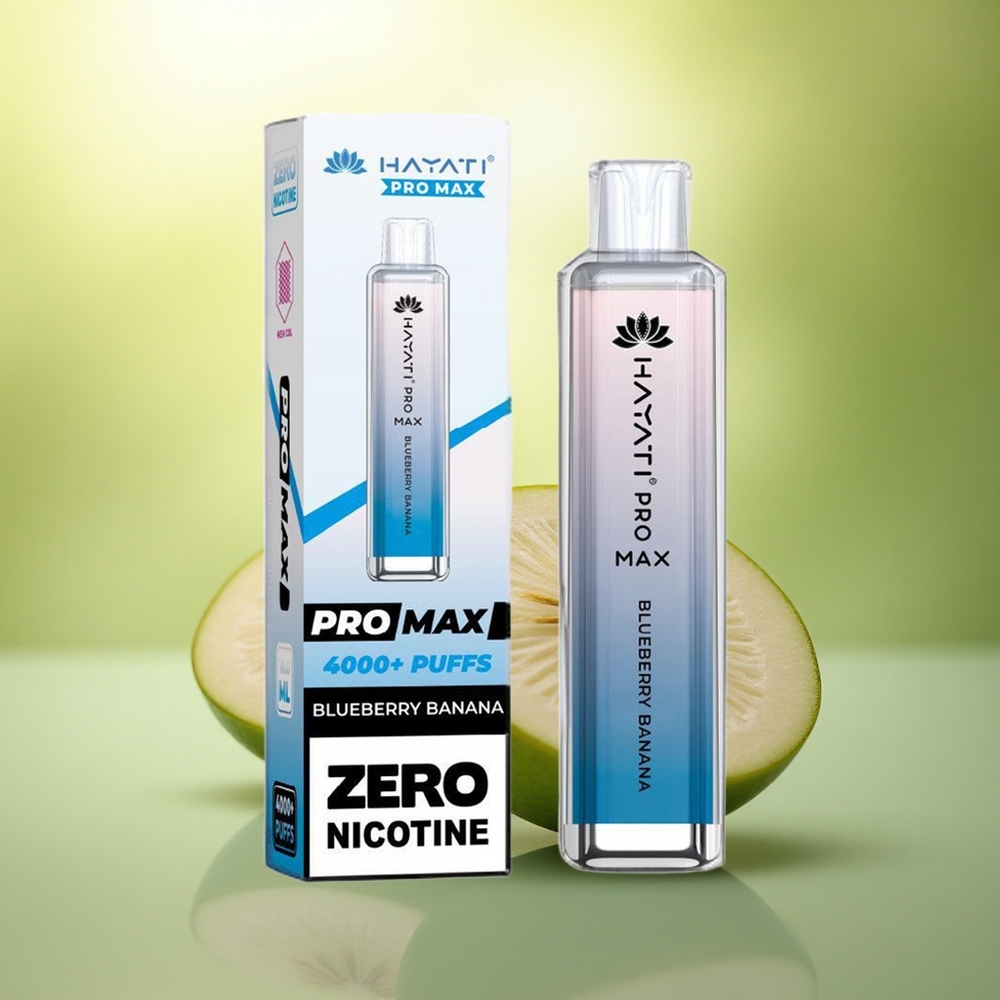 Hayati Pro Max 4000 Puffs Myrtille Banane Rechargeable 1400mAh Dual Coil