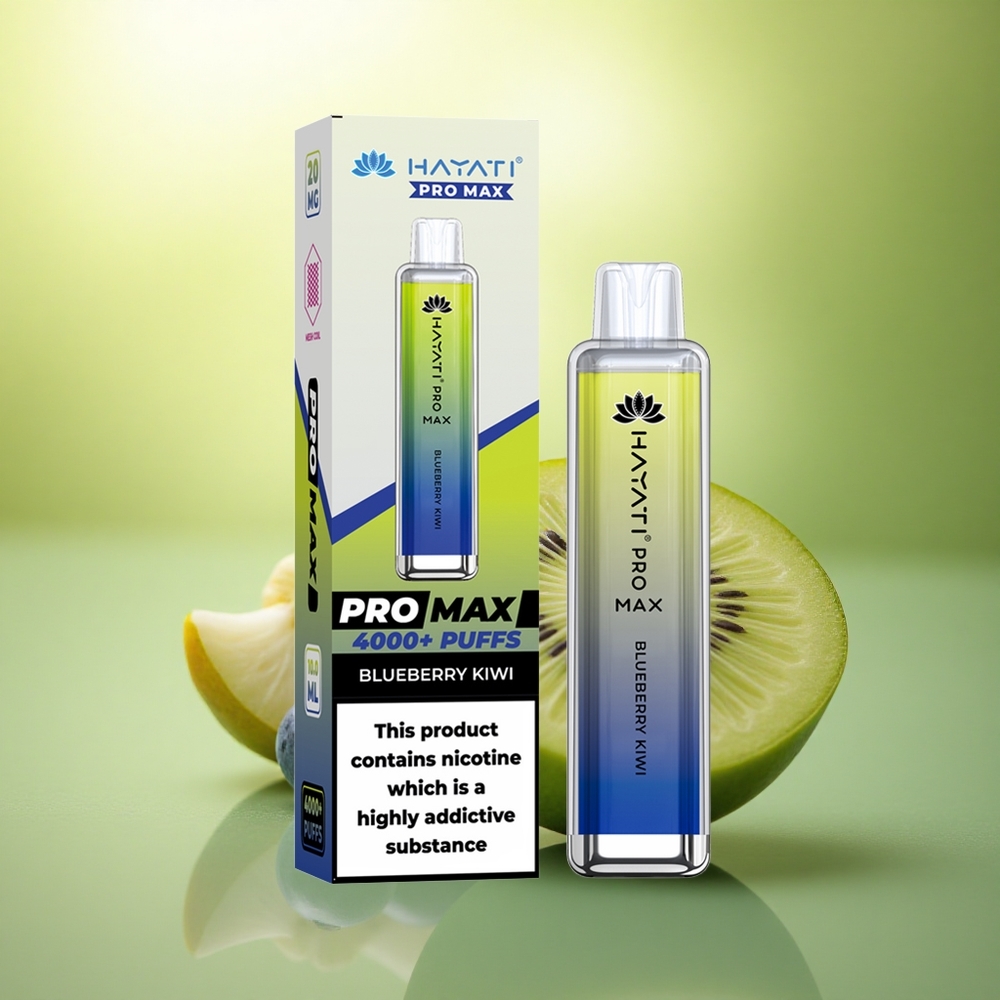 Hayati Pro Max 4000 Puffs Myrtille Kiwi Rechargeable 1400mAh 5% Nicotine