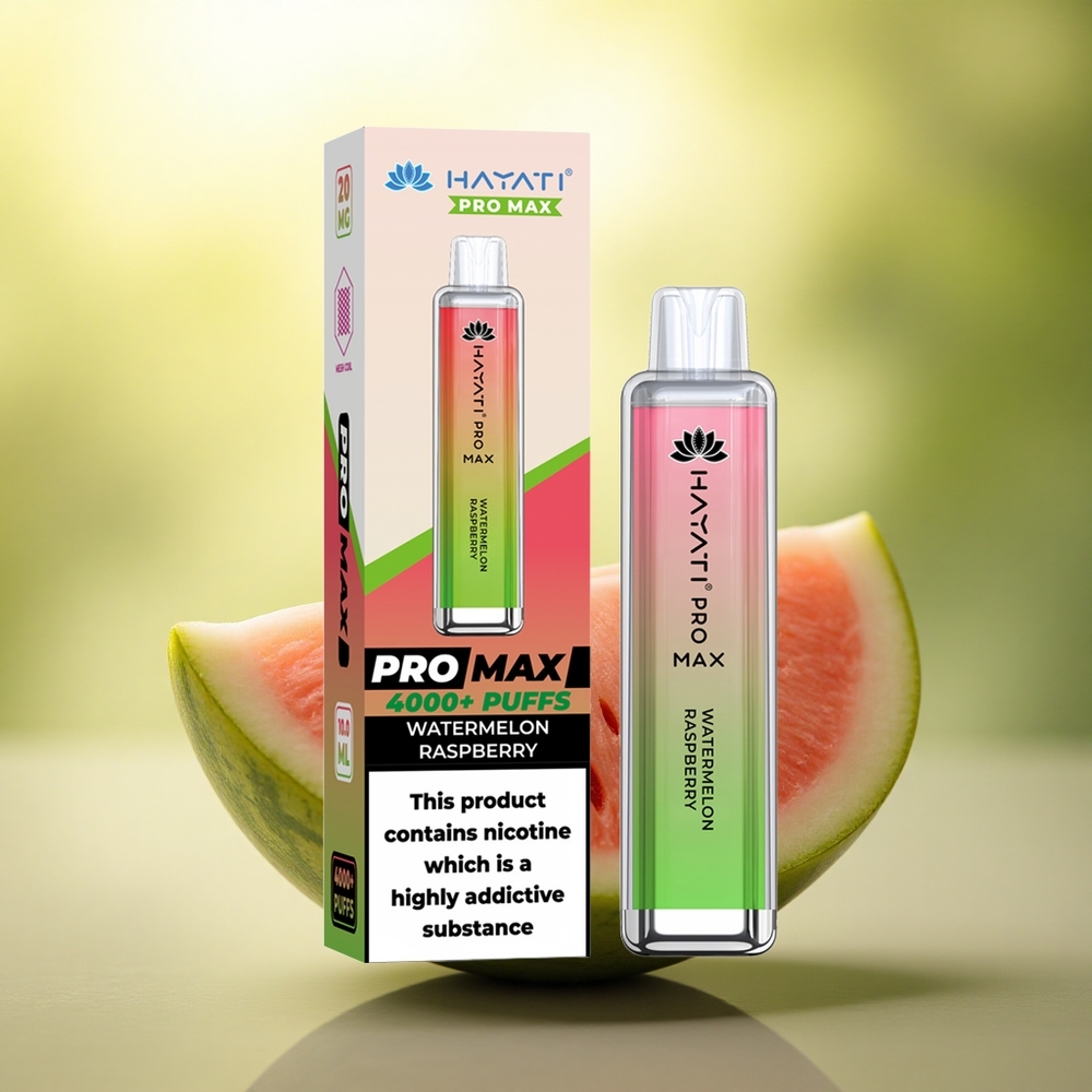 Hayati Pro Max 4000 Puffs Pastèque Framboise Rechargeable 1400mAh