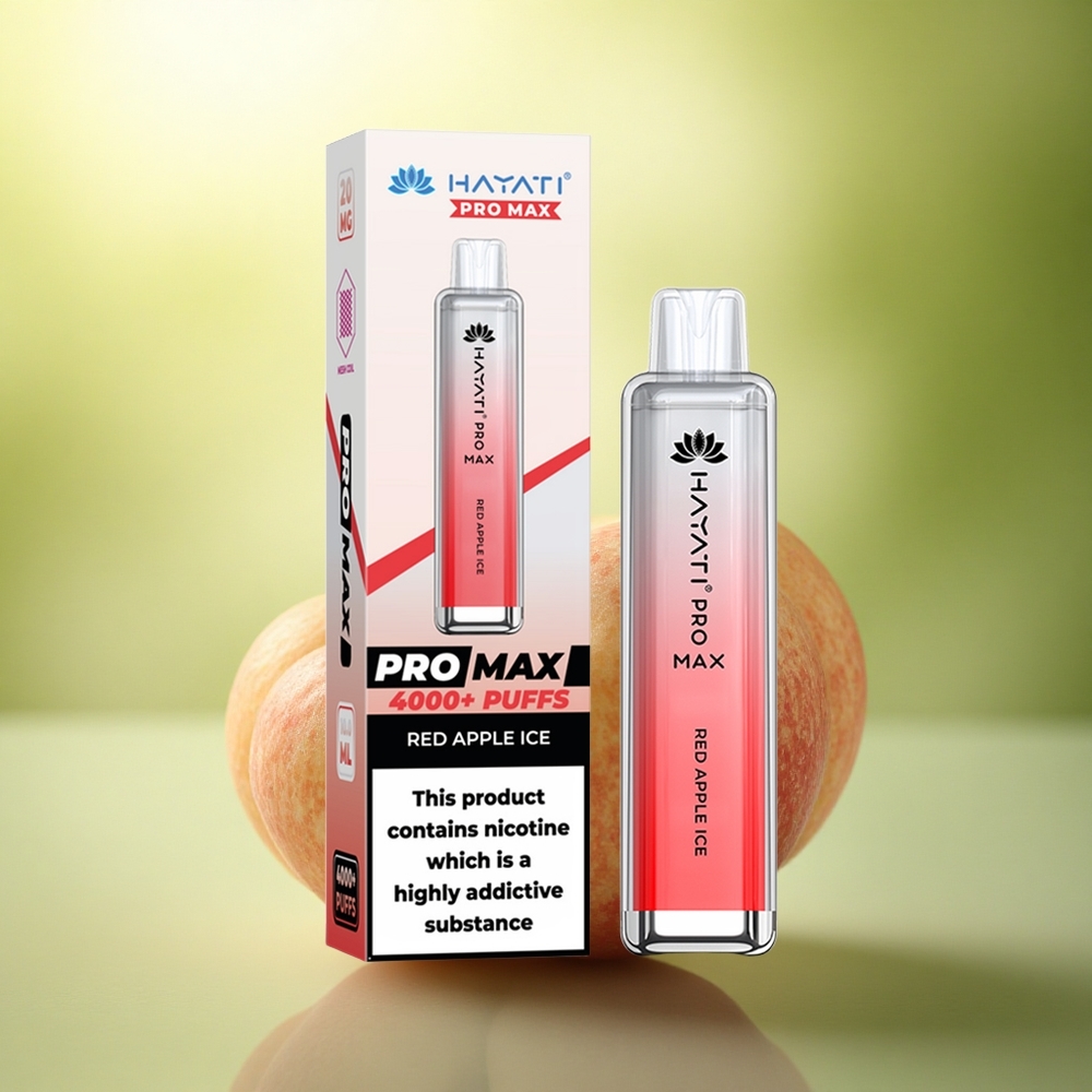 Hayati Pro Max 4000 Puffs Pomme Rouge Glacée avec 5% Nicotine et 1400mAh