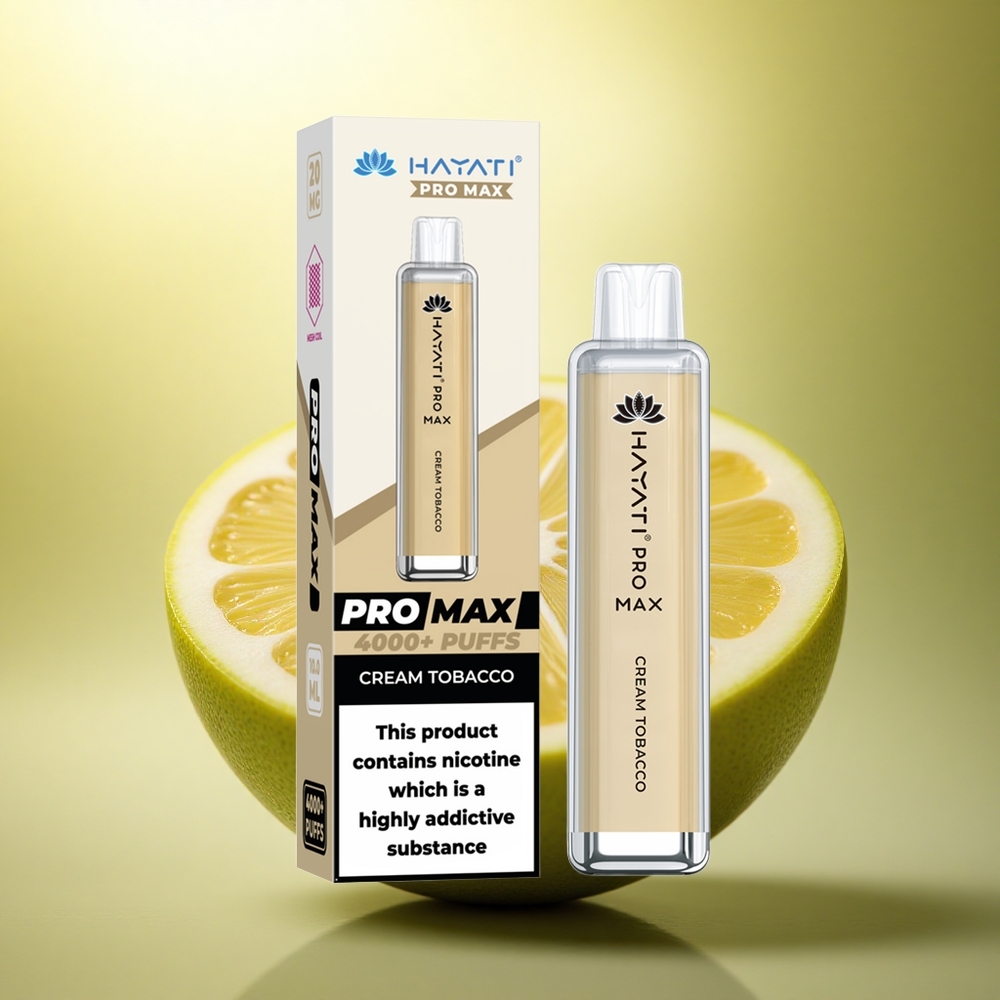 Hayati Pro Max 4000 Puffs Tabac Crémeux Rechargeable 1400mAh Dual Mesh