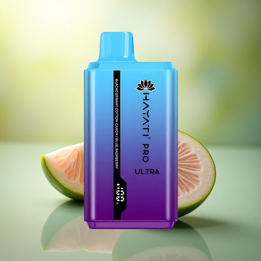 Hayati Pro Ultra 15000 Puffs Cassis Barbe à Papa Framboise Bleue 2% Nicotine 850mAh