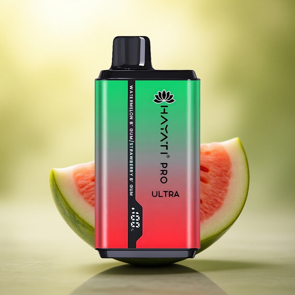 Hayati Pro Ultra 15000 Puffs Chewing-gum Pastèque Chewing-gum Fraise 2% nicotine 850mAh