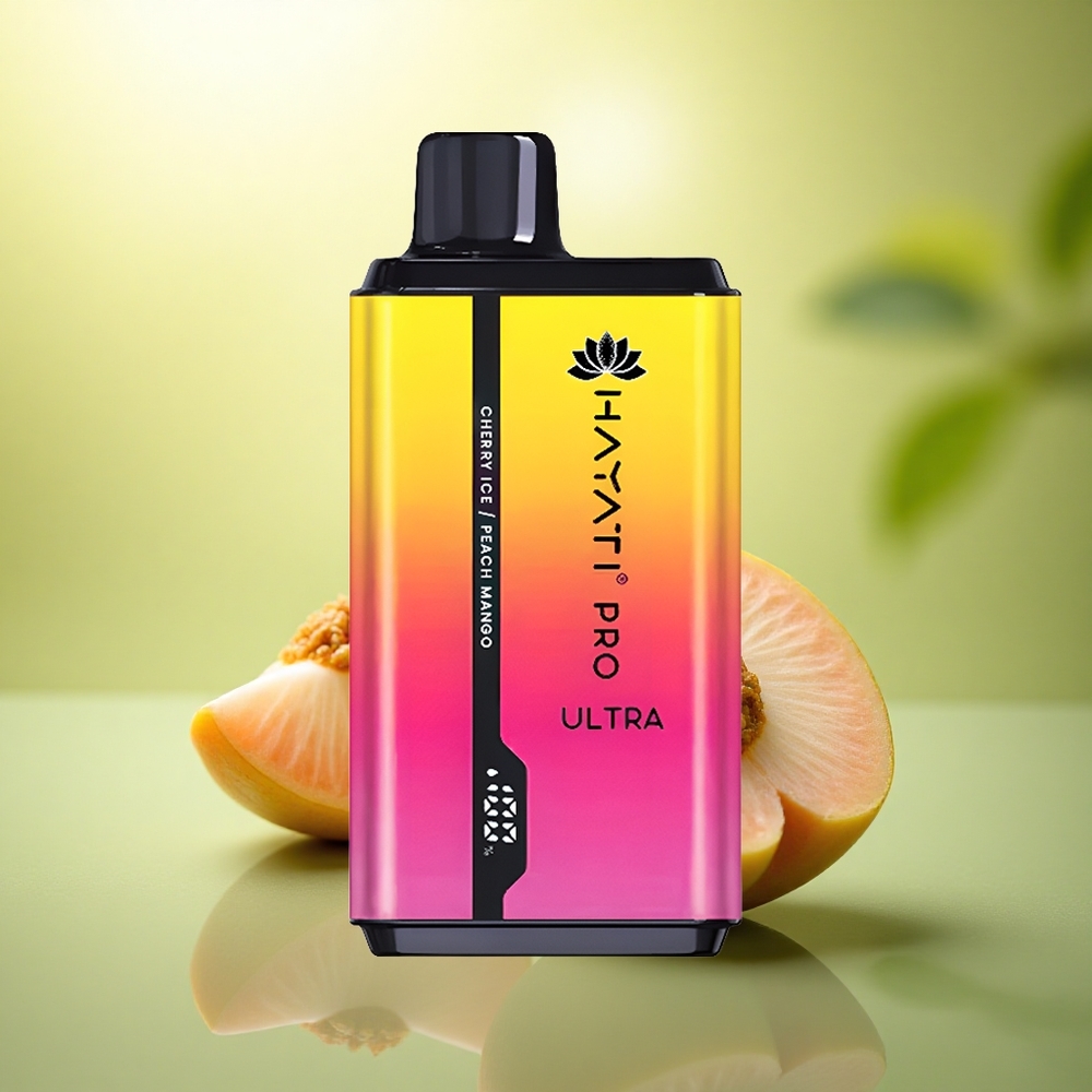 Hayati Pro Ultra 15000 Puffs Pêche Mangue Glace Cerise avec 2% de nicotine et 850mAh